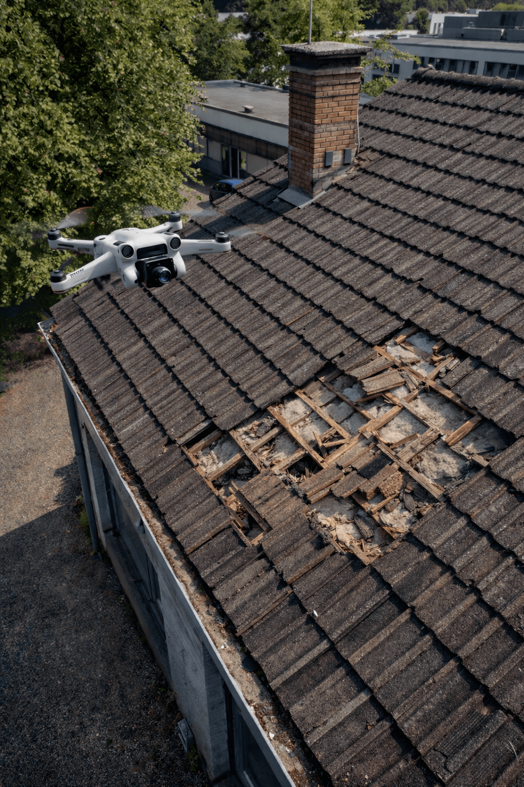 Dronová inspekce střechy